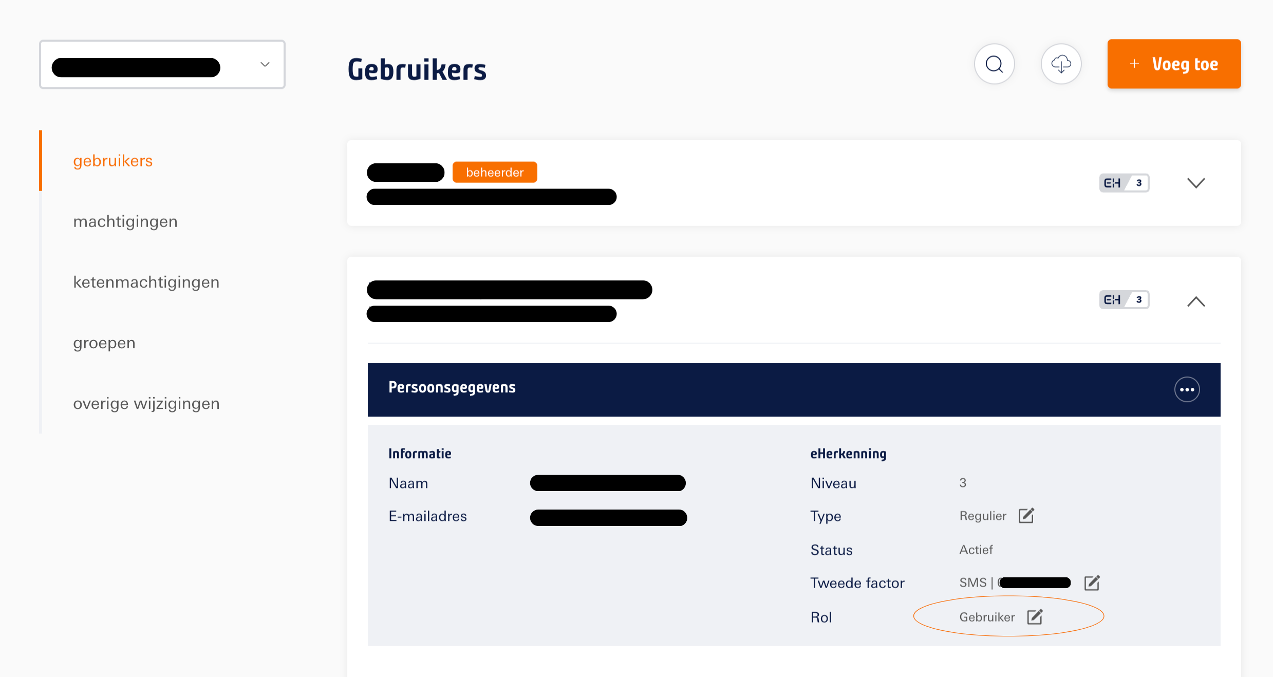 Rol van Gebruiker naar Beheerder wijzigen in de beheermodule op Mijn Z login
